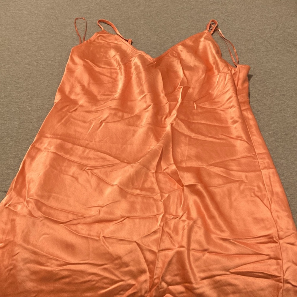 Coral silky dress